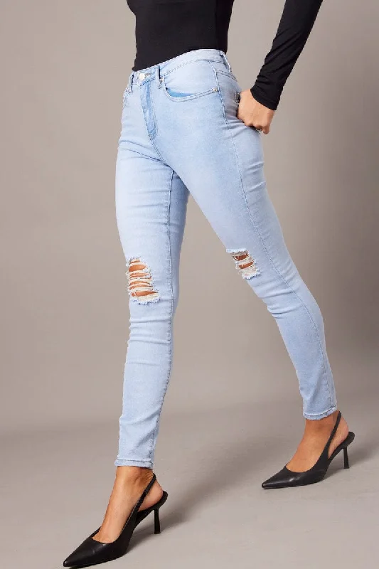 Parisian Effortless Chic Style Denim Skinny Jean High Rise Ripped