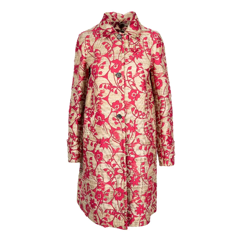 Stylish Savings Valentino Silk Blend Jacquard Coat - '10s