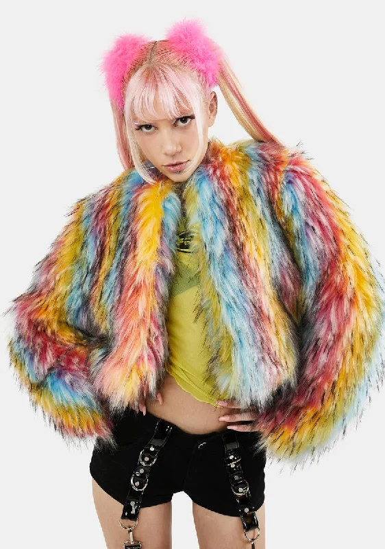 Lightweight Fabric Come Alive Faux Fur Jacket