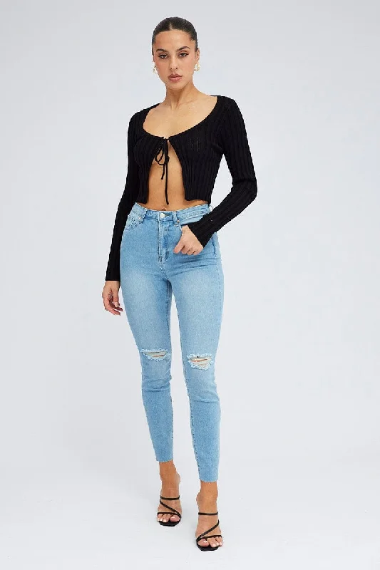 Feminine Soft - Hued Styles Denim Skinny Jean High Rise