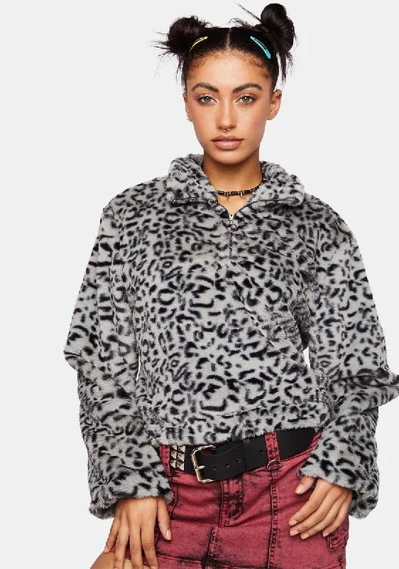 Chic Allure Leopard Fleece Jacket