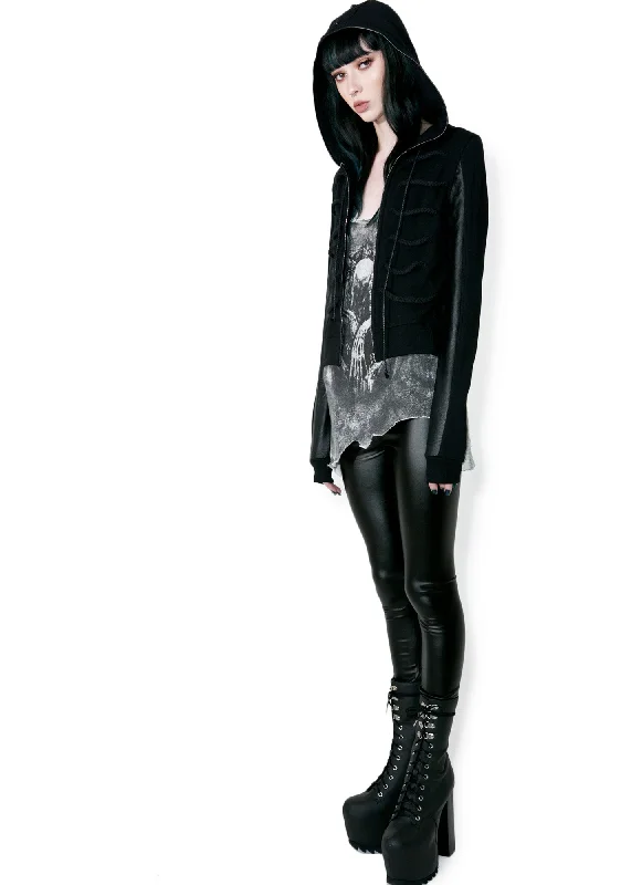 Fashion Forward Black Parade Zip-Up Bomber