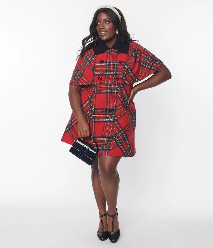 Minimalist Office - Ready Style Smak Parlour Red Tartan Plaid Coat