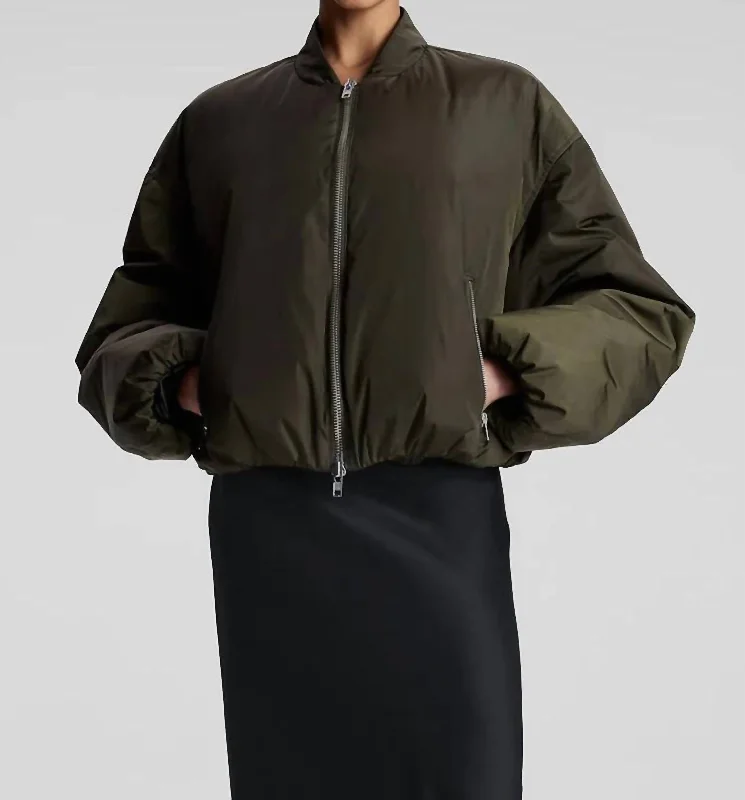 Fashion Sale Zane Nylon Bomber Jacket In Deep Olive