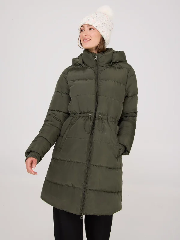 Save Big Drawstring Waist Puffer Jacket