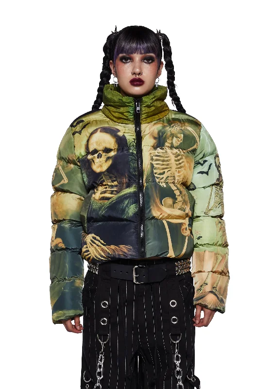 Effortless Comfort Cursed Image Puffer Jacket