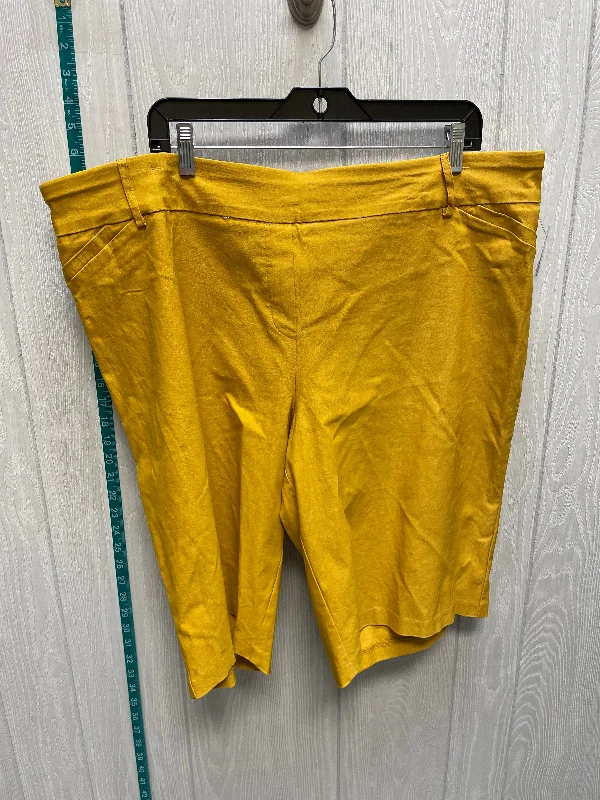 Yellow Shorts Ashley Stewart, Size 26