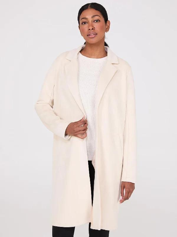 Feminine Flow Faux Suede Car Coat