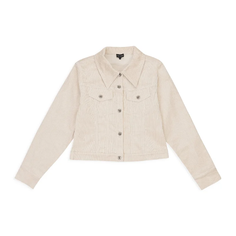 Pastel Styles CALLIPYGIAN STRETCH OFF WHITE CORDUROY JACKET