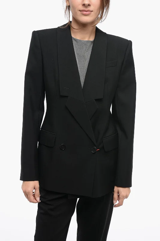 Graceful Movement Alexander Mcqueen Double-Breasted Slim Fit Wool Blazer