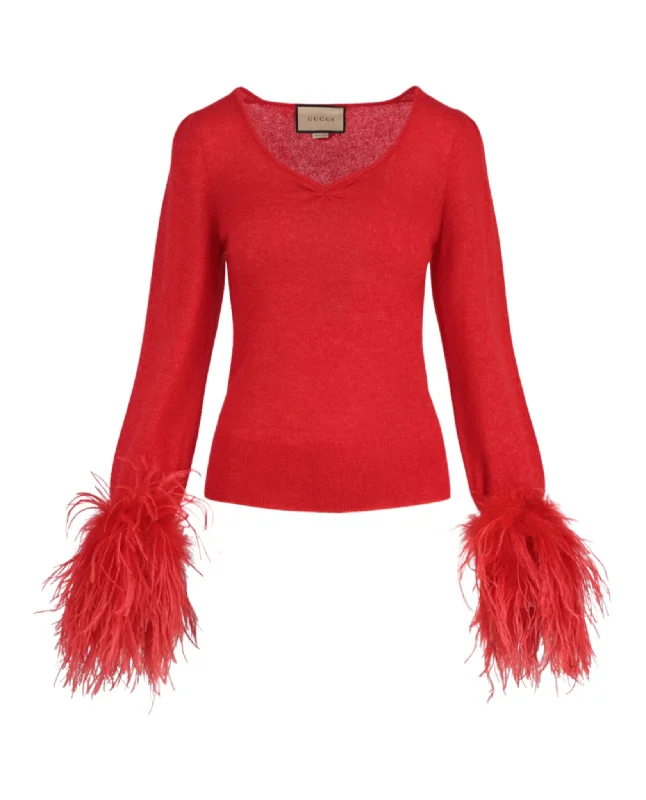 Graceful Cut Silk Mohair Sweater