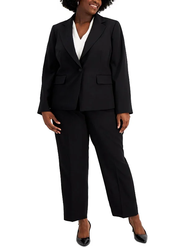 Limited - Time Bundle Plus Womens Slim Leg 2PC One-Button Suit