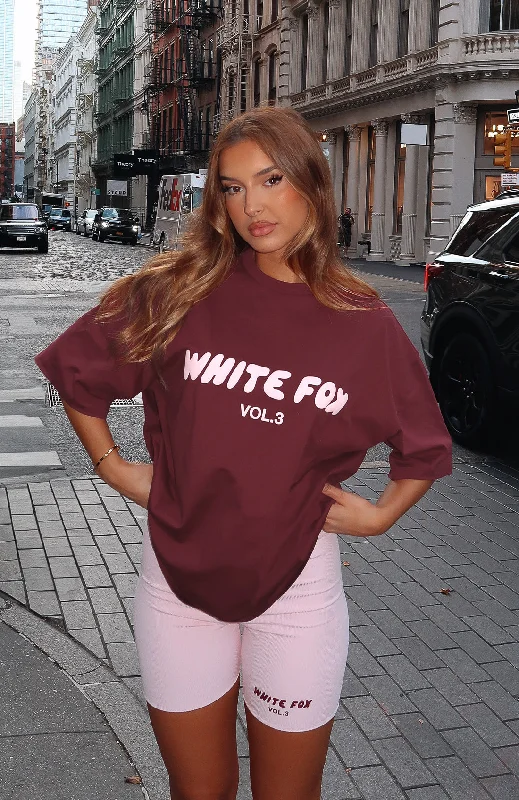 Redefining Women's Style Offstage Oversized Tee Red Velvet