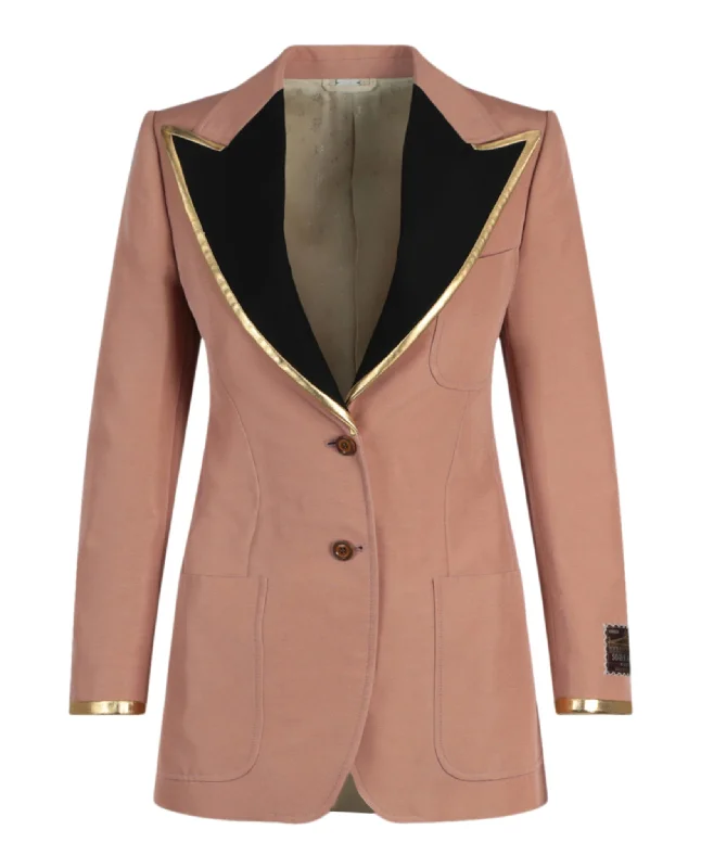 Exquisite Craftsmanship Peaked Lapel Blazer