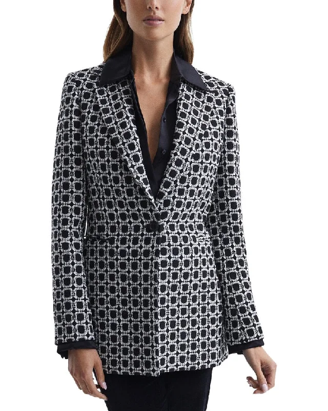 Casual Fashion Reiss Bianca Single Breasted Jacquard Blazer