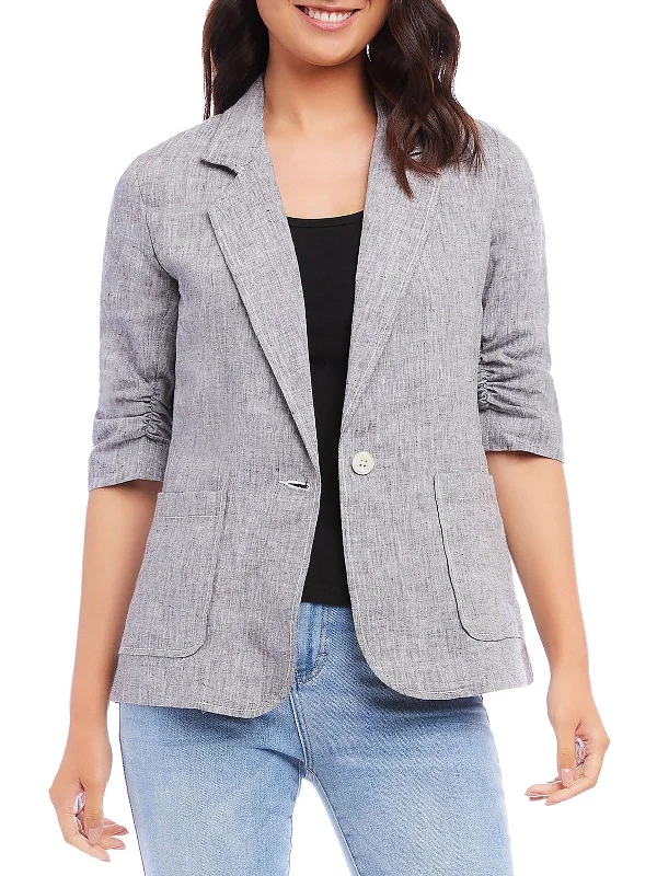 Hollywood Glam Award - Show Style Womens Linen Suit Separate One-Button Blazer