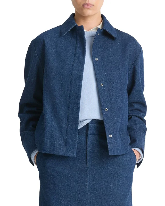 Feminine Charm Vince Polished Indigo Twill Jacket