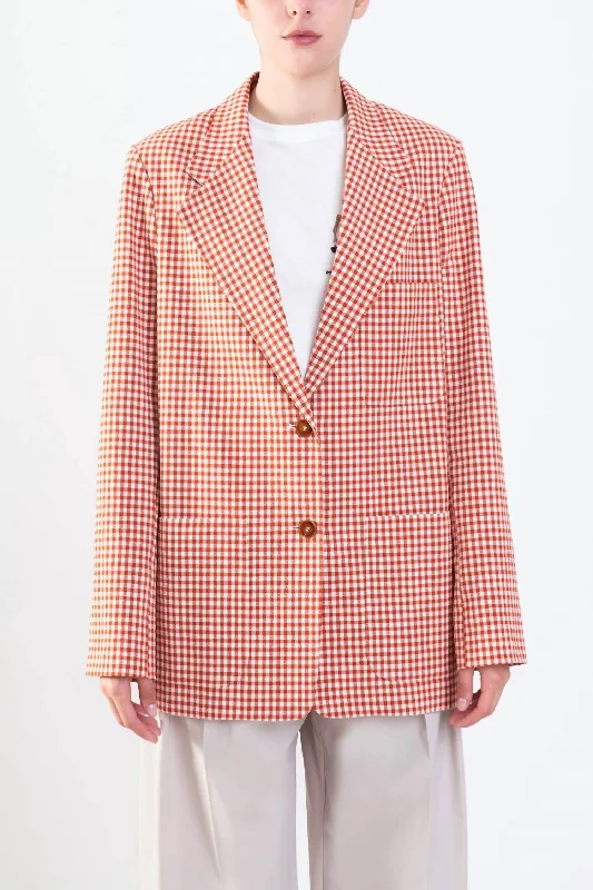 Effortless Comfort Microcheck Blazer In Cotto