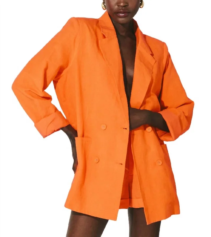 Sleek Design Prescott Jacket In Tigerlily Orange