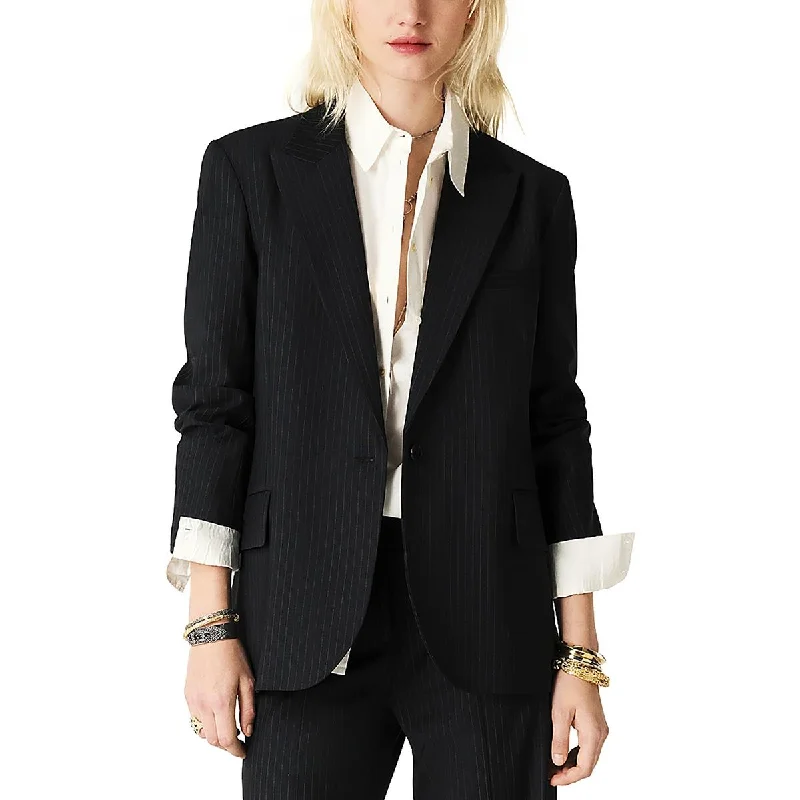 Dreamy Aesthetic Payne Womens Wool Blend Suit Separate One-Button Blazer