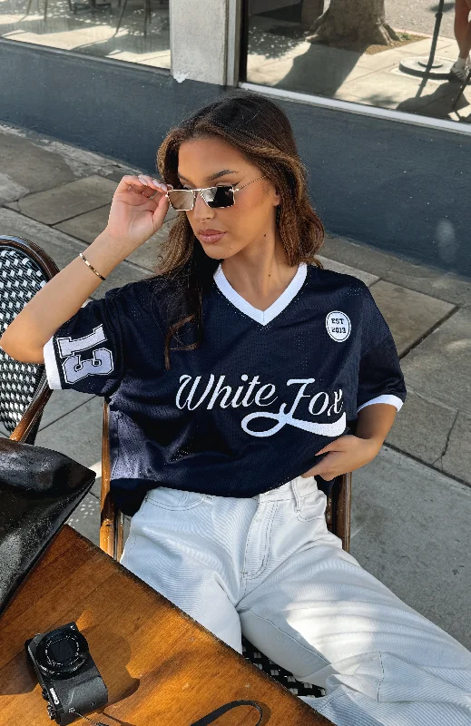 Snag Fabulous Fashion Bargains Hit A Home Run Oversized Jersey Navy