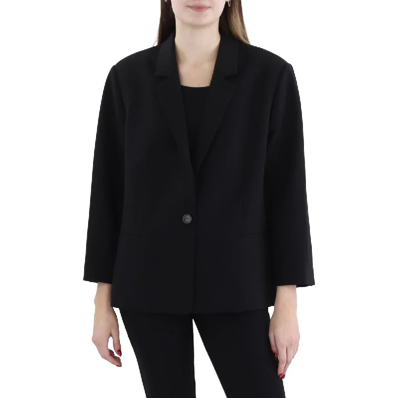 Fashion Deal Womens Solid Workwear One-Button Blazer