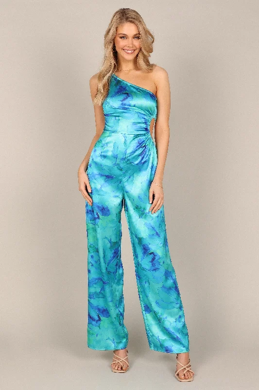 Chic Styles Florina Jumpsuit - Blue/Green