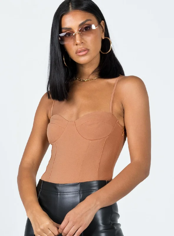 Huge Savings On Parisian Styles Oakland Bodysuit Beige