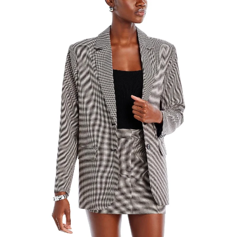 Colorful Clothing Veronica Womens Houndstooth Career Two-Button Blazer