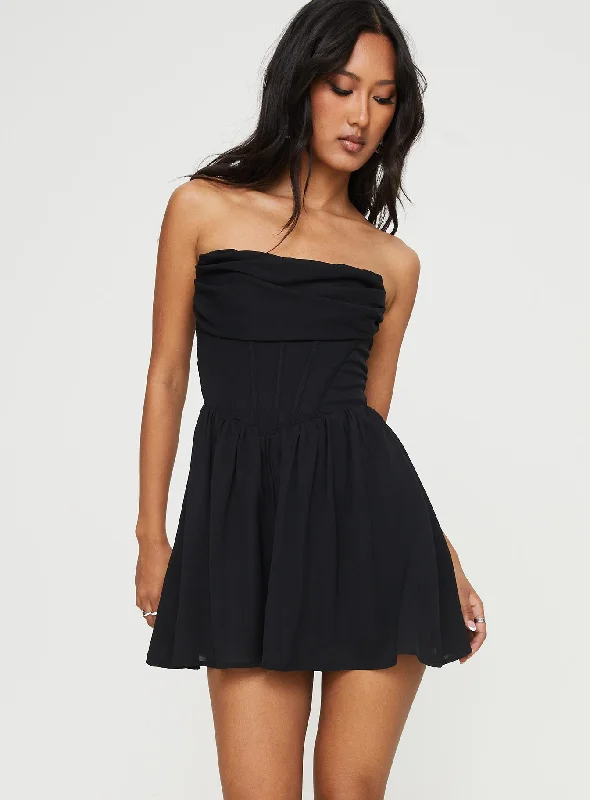 Luxe Layering Jaylani Strapless Romper Black