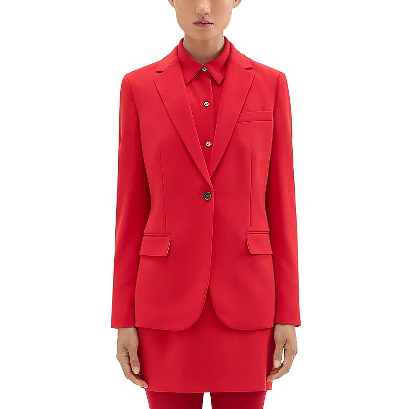 Luxe Layering Womens Formal Office One-Button Blazer