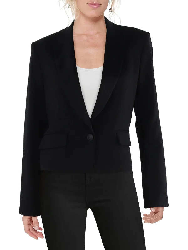 Fashion Essentials Womens Wool Suit Separate One-Button Blazer