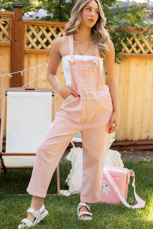 Minimalist Office - Ready Style Osmond Knotted Strap Zenana Overalls (Pink)