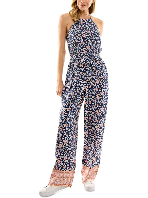 Winter Warm - Up Sale Womens Halter Wide Leg Jumpsuit