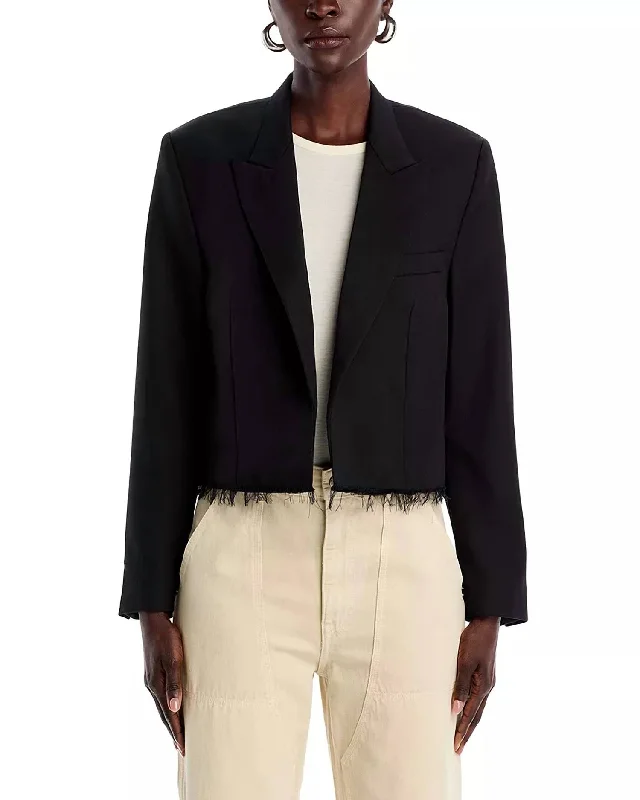 Trendy Threads Cutoff Boyfriend Blazer In Black