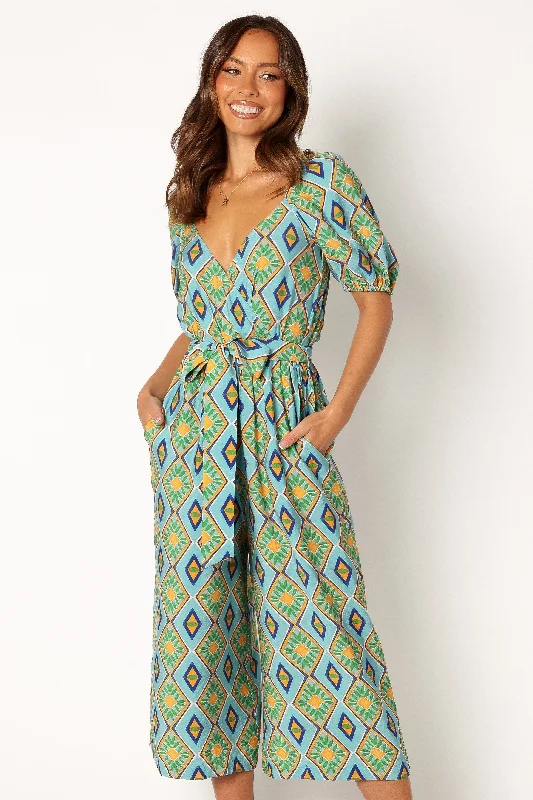 Casual Chic Clothing Hermione Wide Leg Jumpsuit - Blue