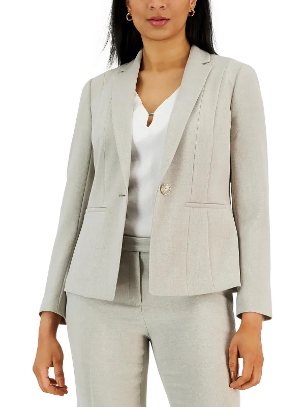 Feminine Soft - Hued Look Petites Womens Suit Separate Career One-Button Blazer