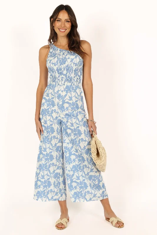 Elegant Clothing Rae Jumpsuit - Blue Floral