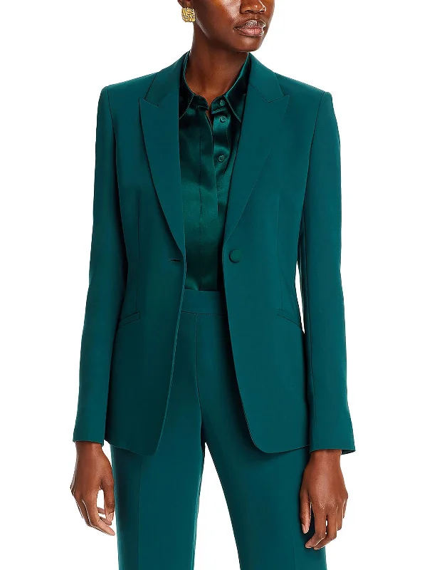 Wardrobe Upgrade Womens Silk Blend Suit Separate One-Button Blazer