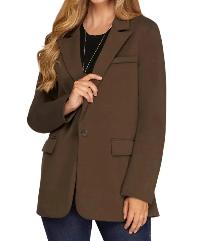 Trend Forward Threads For Her More Of You Blazer In Chocolate Brown