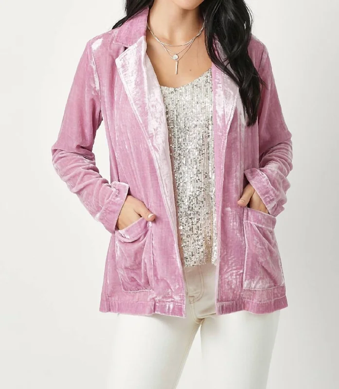 Unbeatable Prices Velvet Open Jacket In Lilac