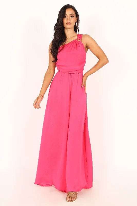 First Order Discount Sunanda One Shoulder Jumpsuit - Fuchsia