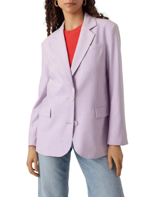 Luxury Comfort Thuytroian Long Sleeve Classic Blazer In Orchid Bloom