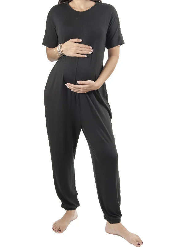 Evening Elegance The Jump'n Mama Womens Maternity Slouchy Jumpsuit