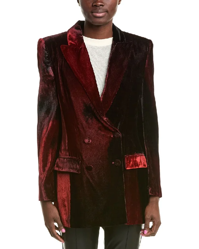 Trend Leading Collection Alberta Ferretti Velvet Silk-Blend Blazer