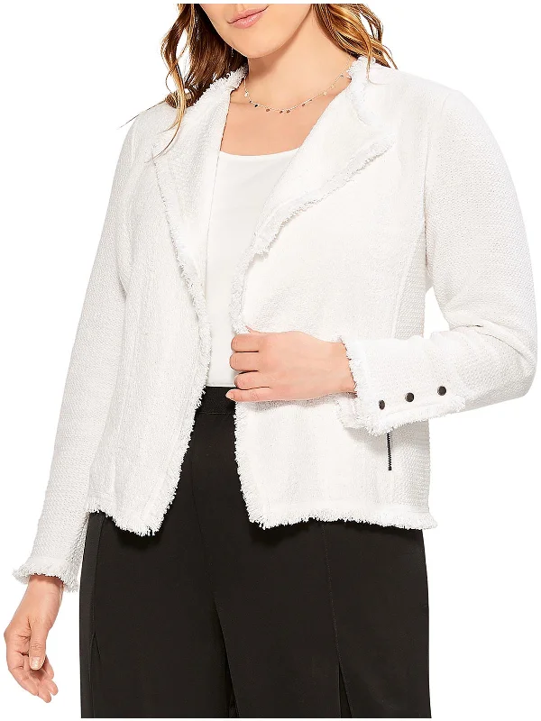 Score Big On Glamorous Red - Carpet Styles Womens Knit Long Sleeves Open-Front Blazer