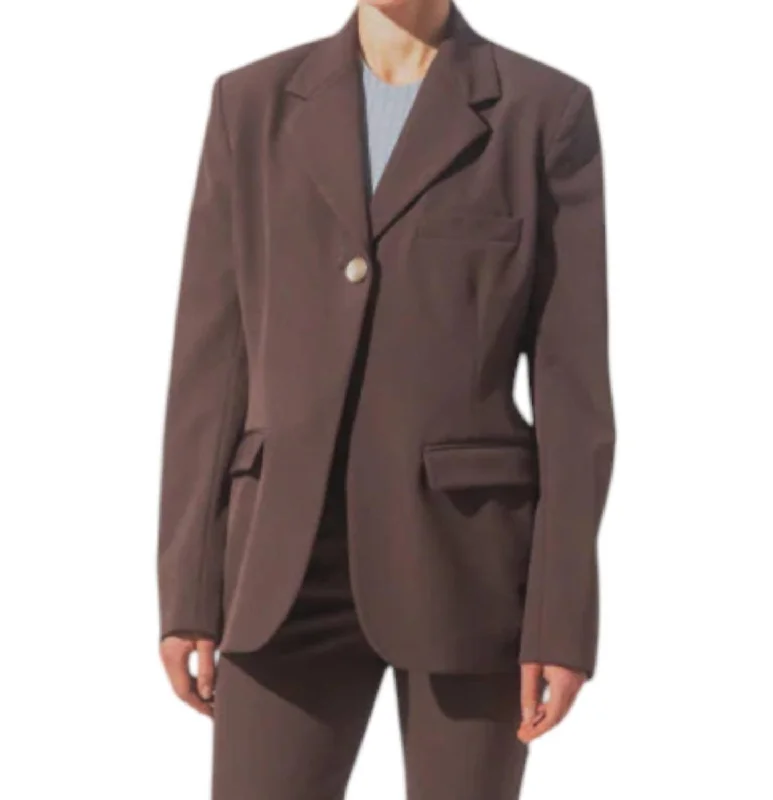 Everyday Glamour Single Button Blazer In Espresso