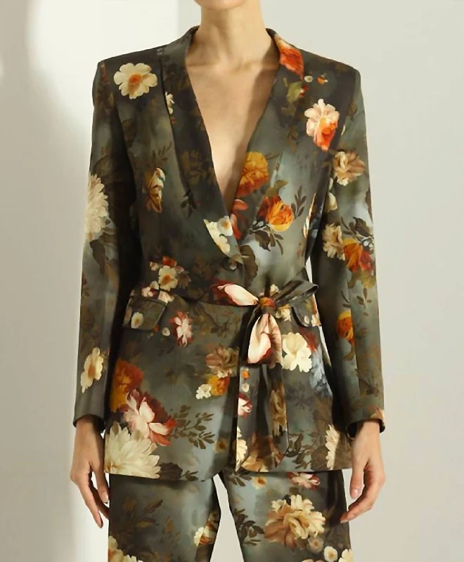 Exclusive Sale Floral Blazer In Green