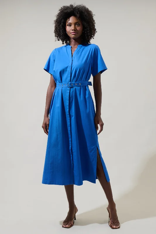 Final Sale Amira Button Front Midi Dress