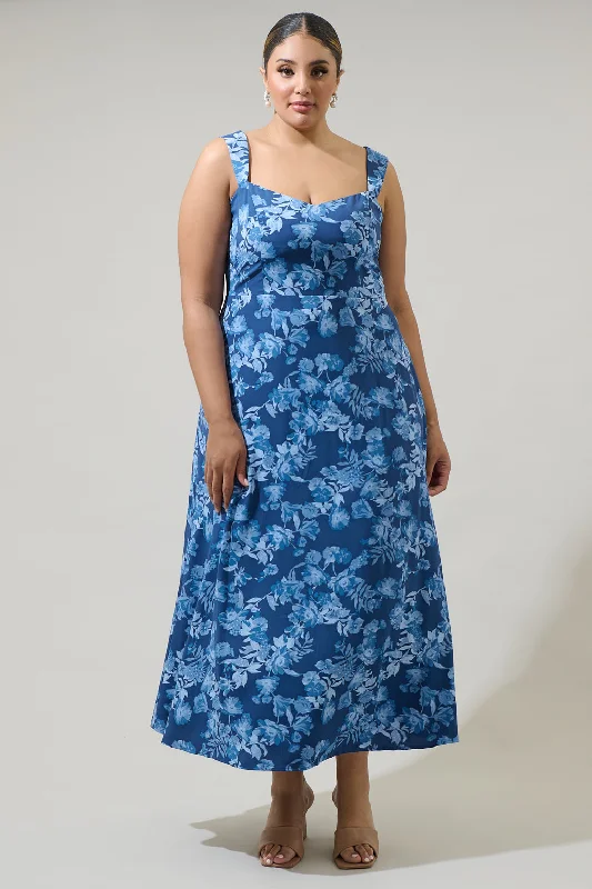 Sustainable Fashion Extravaganza Bary Floral Smocked Maxi Dress Curve